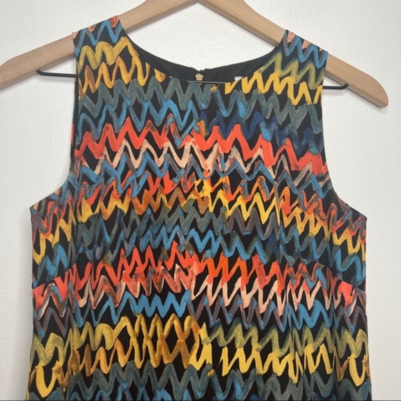 Kensie Sleeveless Zig-Zag Colorful Graffiti Zipperback Dress Size XS - Picture 2 of 8